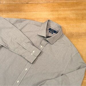 Polo Ralph Lauren Men’s Gray Classic Fit Easy Care Dress Shirt Size 17 1/2 34/35